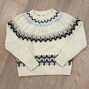 Women's Cream Patterned Sweater